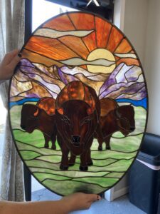 Buffalo Stained Glass PIece