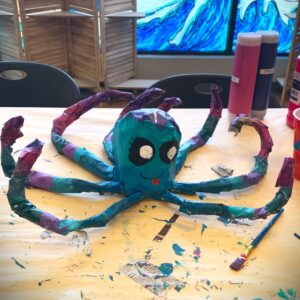 News Paper, Glue, & Acrylic Paint